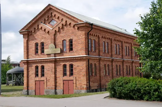 Bryggerimuseets tegelbyggnad.